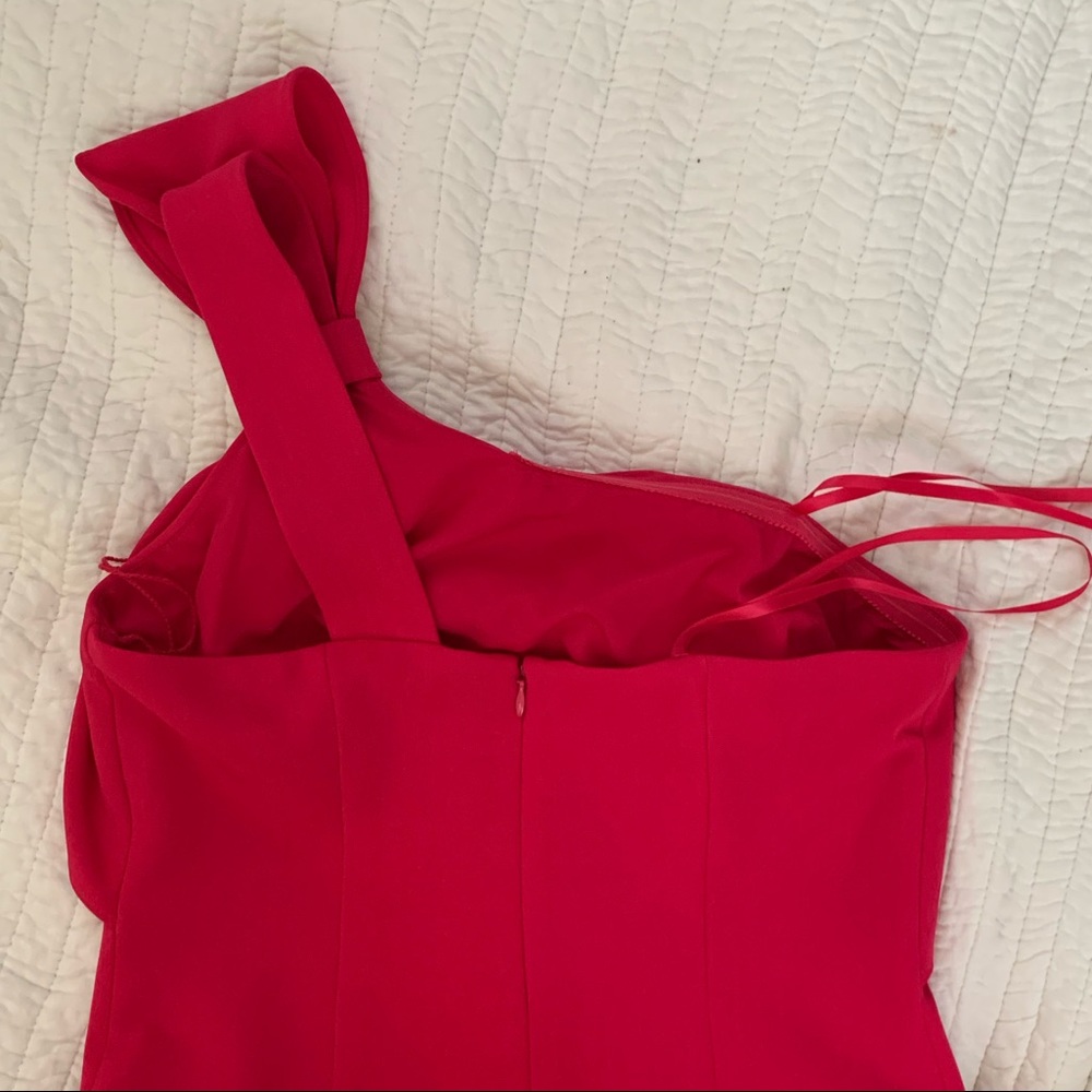 NEW Adrianna Papell One Shoulder Pink Work Dress - Picture 5 of 8